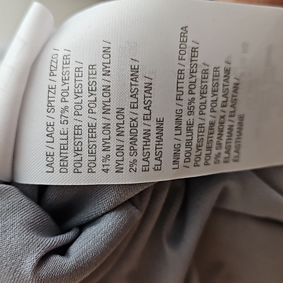 Susan Graver Grey Lined Lace Blouse - Picture 5 of 6